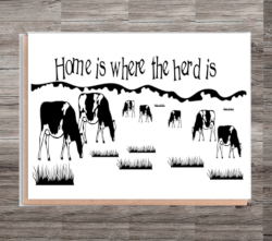 Home Is Where The Herd Is Birthday Card, Card for Birthday